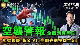 空襲警報 全面清算時刻 加蜜禍斃-黃金-AI! 高價先崩投機亡朝! 20260629《經典技術分析》第 473集