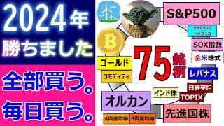 【サヨナラ2024】資産がみるみる増える最強の楽ちん投資【全75銘柄の毎日積立・724日目】
