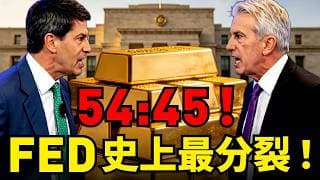 54:45！Fed史上最分裂投票，確認華許接替鮑爾！聯準會獨立性危機+停滯性通膨困境！正在為黃金下一波牛市鋪路！#黃金#白銀 #聯準會#鮑爾 #華許