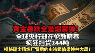 金价暴跌25%散户集体爆仓血本无归，全球央行却在伦敦暗巷疯狂扫货244吨，瑞士精炼厂的史诗级偷梁换柱瞒过了所有人!