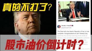 美伊突然不打了！全球股市和油价倒计时大变脸！#美股 #股票 #财经 #特朗普 #股票 #财报