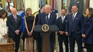 President Trump Delivers Remarks from Oval Office Ahead of Historic Bell Ringing