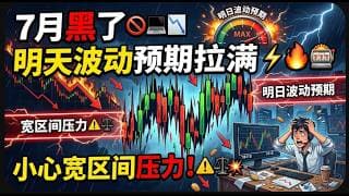 【美股富豪】7月黑了，明天波动预期拉满，小心宽区间压力！