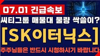 [SK이터닉스 주가 전망] 07월 01일 긴급속보! 씨티그룹 매물대 물량 싹쓸이? 결국 여기까지 간다! 주주님들 반드시 영상 시청하시기 바랍니다!
