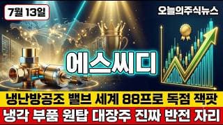 [에스씨디 주가 전망] 냉난방공조 밸브 세계 88퍼 독점 AI데이터센터 냉각 슈퍼사이클 실시간 15퍼 폭등후 세력이 노리는 다음 노림수 #에스씨디주가전망 #에스씨디목표가 #에스씨디