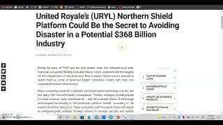 United Royale Holdings Corp. (URYL) - Secret to Avoiding Disaster in a Potential $368B  Industry
