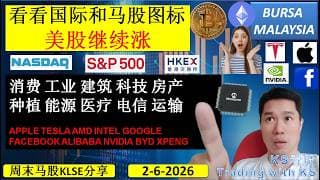 KS看股 | 马股KLSE分享 | 2-6-2026 | 看看国际和马股图标 | 美股继续涨 | KLCI NASDAQ S&P HKEX TESLA NVIDIA BYD
