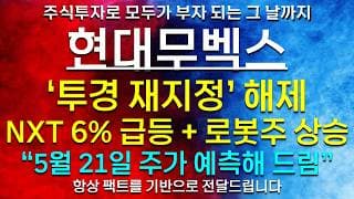《파동분석의神》 현대무벡스 '투경 재지정' 해제 NXT 6% 급등 + 로봇주 상승 5월 21일 주가 미리 예측해 드림