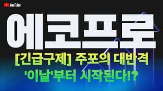 [에코프로 주가전망] [긴급구제] 주포의 대반격, '이날'부터 시작된다!?