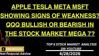 APPLE TESLA META MSFT SHOWING SIGNS OF WEAKNESS? QQQ BULLISH OR BEARISH IN THE STOCK MARKET MEGA 7?