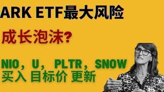ARK要崩？！PLTR，U，NIO，SNOW估值更新，ETF赎回机制解释！成长股泡沫！？