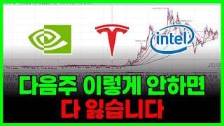 다음주 다 잃고 싶으면 안보셔도 됩니다. (테슬라 엔비디아 인텔 SOXL 퀄컴 아이렌 네비우스 팔란티어테크