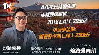 AAPL已修復失地 手機股博跟進 2018 CALL 29362 中信李佳原:如看好中芯 CALL 29065｜雷神 Lino｜Tasty Warrants 2026-07-02