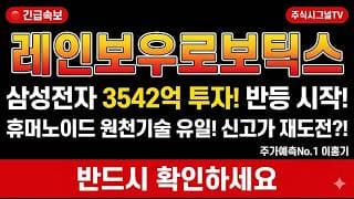 [레인보우로보틱스 주가 전망] 휴머노이드 원천 기술 유일! 신고가 979,000원 재도전?! #레인보우로보틱스주가전망 #레인보우로보틱스목표가 #레인보우로보틱스
