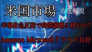 7/31【米国市場】半導体急反発！時間的調整に移行か？アマゾン、マイクロソフト決算は良好！