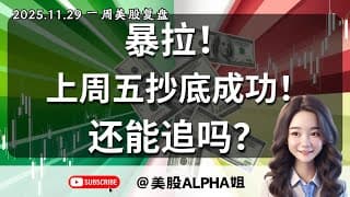 【美股Alpha姐】2025.11.29 一周美股复盘｜暴拉！大盘关键点位反攻！｜上周五BTC，AMAZ，MSFT抄底成功，现在还能追吗？｜下跌恐慌不敢抄底？一招教你如何应对黄金坑！