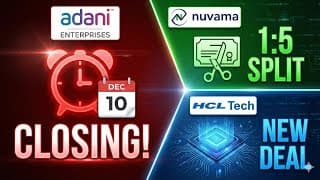 Adani Rights Issue CLOSING Tomorrow! ⚠️ | Nuvama 1:5 Stock Split Date & HCL Deal
