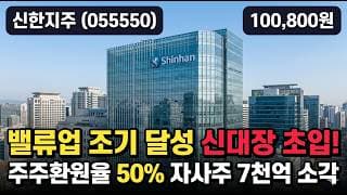 [신한지주] 11만원 신고가 찍고 15% 급락, 밸류업 금융 대장의 조정 - 목표가 14만 20곳 매수, 지금 담을까 #신한지주