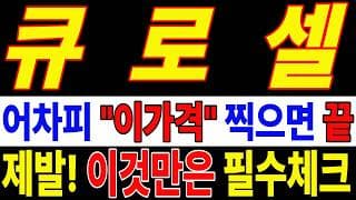🟥 [큐로셀 주가전망] 내일 반등 와도 중요한 건 욕심이 아니다 손실 줄이고 살아남는 대응이 먼저다 "초긴장" ⚠️