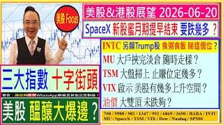 美股 醞釀大爆邊？😲/SpaceX 蜜月期結束 要跌幾多？🤣/INTC食粥食飯 睇這個位？🙄/MU大戶挾完淡倉 隨時走樣😜/TSM止賺位定幾多🤑/VIX啟示 美股有幾多上升空間😘/2026-06-20