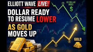 Elliott Wave Live: Dollar Ready To Resume Lower As Gold Moves Up  #elliottwave