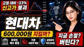 [현대차 주가 전망] 현대차 마감 분석! 지금 던지면 손해? #현대차