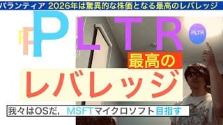 PLTRパランティア「最高のレバレッジ」MSFT超えOSになる。２６年は株価さらに急騰上昇する。時価総額１兆ドルを目指す,長期で保有しろ【全力次のテスラ】株価テンバガー１００倍狙え