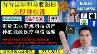 KS看股 | 马股KLSE分享 | 27-5-2026 | 看看国际和马股图标 |美股继续涨 | KLCI NASDAQ S&P HKEX TESLA NVIDIA BYD