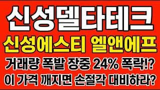 [신성델타테크 주가전망] 거래량 폭발 장중 24% 폭락!? "이 가격 깨지면 손절각 대비하라"