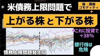 【米債務上限問題】リスクに備えるなら〇〇に投資。米国株/日本株/中国株/TLT/AGG/HYG/ドル円/金/原油をデータ分析