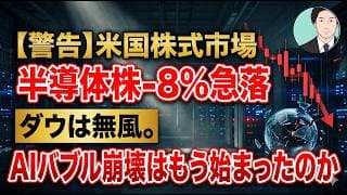【警告】半導体株-8%急落、ダウは無風。AIバブル崩壊はもう始まったのか