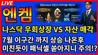 [엔켐 주가전망] 🚨난리났다 나스닥 우회상장 VS 자산매각 승자는? 7월 이구간까지 슈팅나온후 패닉셀 주의