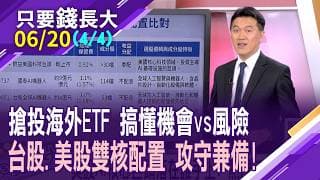 投資海外ETF的機會.風險 無漲跌幅限制.費用高.但免稅!投資美股享有高免稅額 以台股雙核配置拚攻守兼備!【20260620(第4/4段)只要錢長大*鄭明娟(謝明哲×雨果)】