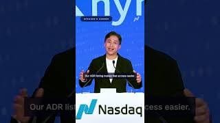 SK hynix President and CEO delivers remarks from the Nasdaq podium
