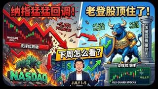 【美股富豪】纳指猛猛回调！老登股顶住了！下周怎么看？