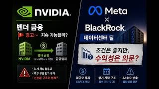 [충격] 엔비디아 CDS 최고치, 돔황차?!? ( 메타 블랙록 데이터센터 구축 계약 )