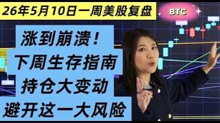 5月10日一周美股复盘，涨到崩盘？下周美股生存指南，持仓策略大调整；当前最大风险要注意；错过再等一年，美股当前适合中期埋伏的板块和个股分析；BTCUSD比特币及重点个股走势技术分析等