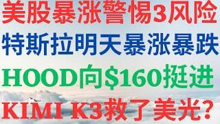 美股1201|美股暴涨警惕3大风险!特斯拉明天暴涨还是暴跌?HOOD向$160挺进!KIMI K3救了美光? #tsla #mu #hood #美股 #美股分析 #drmikeinvest