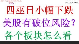 四巫日小幅下跌，美股有破位风险？各个板块怎么看