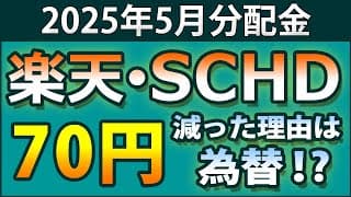 楽天SCHDの5月分配金は70円。前回より減った理由を検証。本家SCHDと比較。銘柄入れ替え後のSCHDの近のリターンも紹介