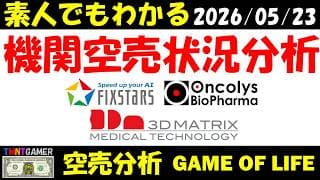 【空売分析】スリー・ディー・マトリックス！オンコリスバイオファーマ！フィックスターズ！【20260523】