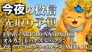 今日はプレがアゲアゲ中！FANG+NASDAQ100よくなるよ！投信結果はちょっとお預け！半導体の上げ直前の様子、お財布確認しておこー！ 旅ソングは東京湾納涼船【今夜の投信予想】