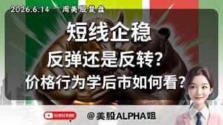 【美股 Alpha 姐】2026.6.14 美股一周复盘｜回踩缺口企稳后能否突破压力位？｜市场正式进入中长期震荡格局？｜下周行情将如何演绎？