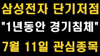 삼성전자 단기저점, 1년간 경기침체, 7월 11일 관심종목삼성전자 주가전망 (LG화학, SK하이닉스, 현대차, 카카오, 셀트리온, 네이버, 배당주, ETF)