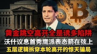 预警！黄金跳空高开全是诱多陷阱！沃什议息首秀鹰派表态箭在弦上，缺口回补最快本周落地，五层逻辑拆穿本轮高开的惊天骗局！#黄金#白银 