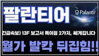 [팔란티어 주가분석] 긴급속보) 13F 보고서 특이점 2가지, 쎄게갑니다. 월가 발칵 뒤집혔다!! #팔란티어 #팔란티어주식