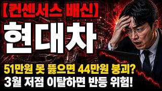 [현대차 주가 전망] 만장일치 매수 74만원인데? 왜 반토막? 이 자리가 갈림길 #현대차