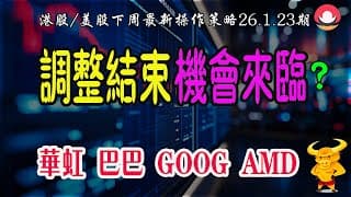 港股｜美股｜💥恆指止跌反彈，是否調整結束？｜💥納指破位反抽，下週點睇？｜💥巴巴、華虹、AMD、GOOG等科技巨頭最新策略！26-01-23｜#恆指#期指#港股#美股#下週展望#致富學院