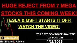 HUGE REJECT FROM 7 MEGA STOCKS THIS COMING WEEK! TESLA & MSFT STARTS IT OFF! STOCK MARKET CRASH?