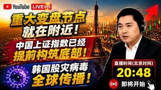 重大变盘节点就在附近！中国上证指数已经提前构筑底部！　韩国股灾病毒全球传播！(103期）